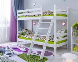 Двухъярусная кровать Сонечка с наклонной лестницей